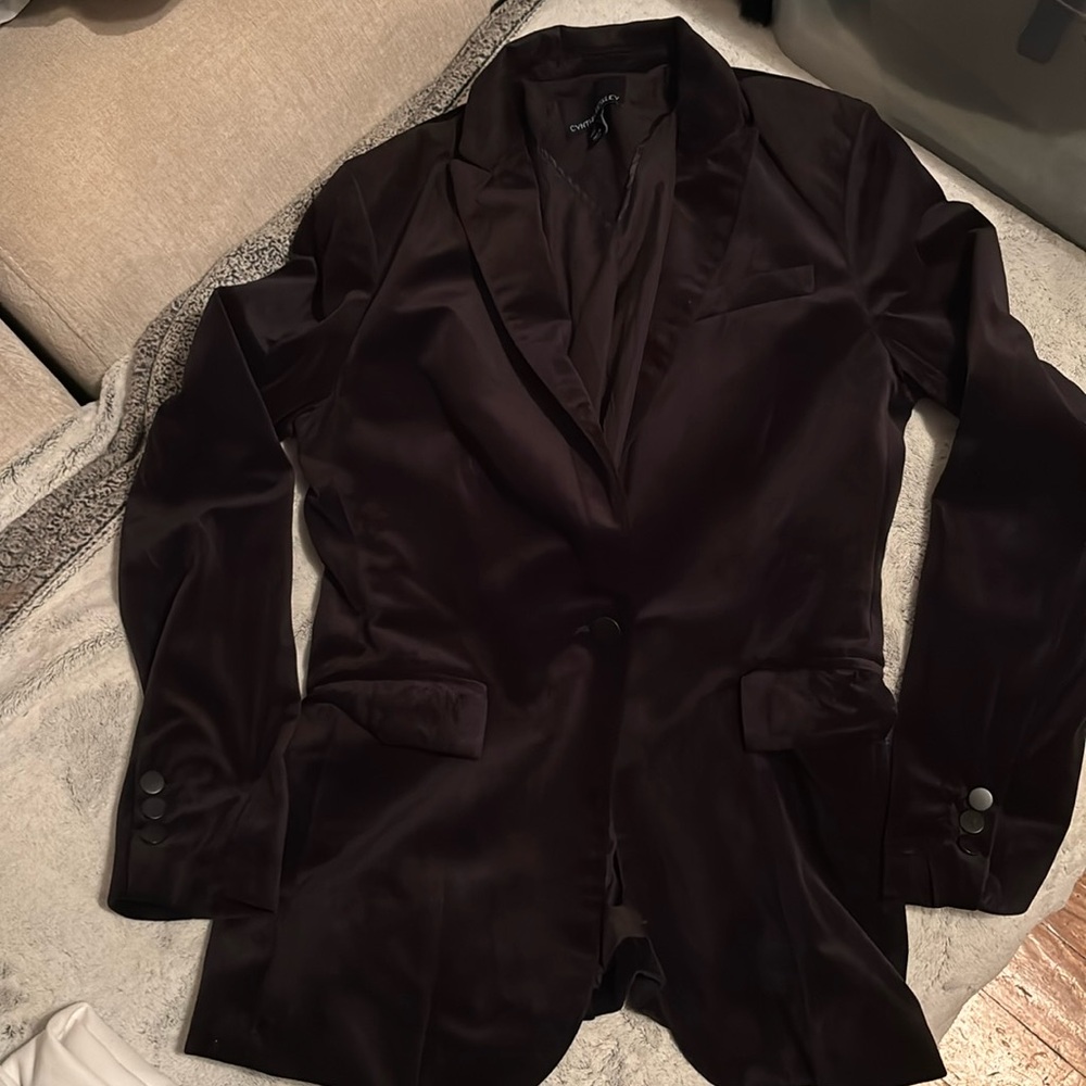 Cynthia Rowley Marley bone velvet blazer Xs